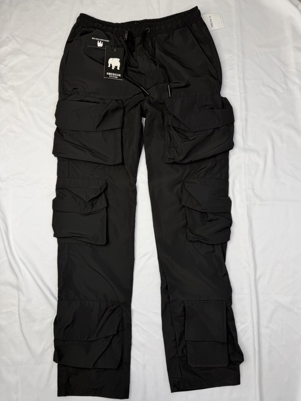 American Stitch Black Men's Cargo Pants with Multiple Utility Pockets